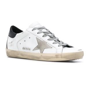 Golden Goose GGDB White Leather And Suede Superstar Low Top Sneakers Size 41/ 11